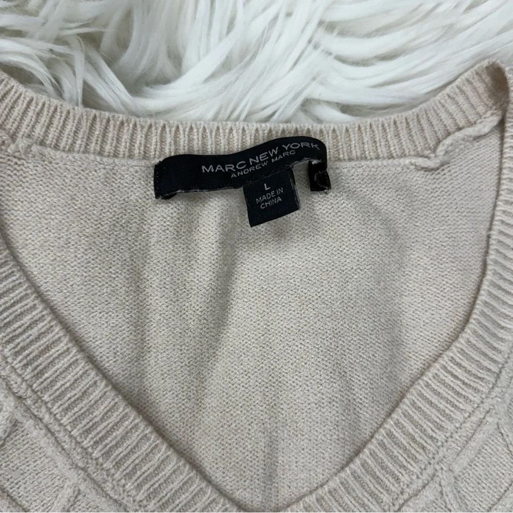 Marc New York Beige V-Neck Sweater Vest - Picture 5 of 6